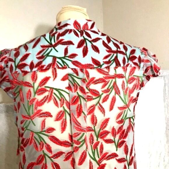 Alice & Olivia Malita Ruffle Silk Blouse Size Small - Picture 6 of 11